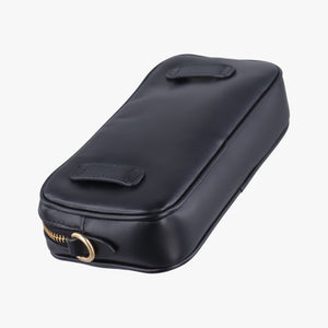 Pre-owned Miu Miu logo Black leather  bum bag/waist bag | stylenewstar