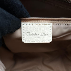 Pre-owned Christian Dior Trotter Flower Beige PVC Coated Canvas Floral Embroidery  shoulderbag | stylenewstar