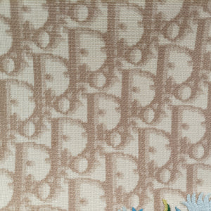 Pre-owned Christian Dior Trotter Flower Beige PVC Coated Canvas Floral Embroidery  shoulderbag | stylenewstar
