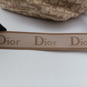 Pre-owned Christian Dior Trotter Flower Beige PVC Coated Canvas Floral Embroidery  shoulderbag | stylenewstar