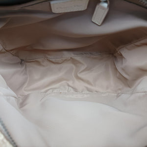 Pre-owned Christian Dior Trotter Flower Beige PVC Coated Canvas Floral Embroidery  shoulderbag | stylenewstar