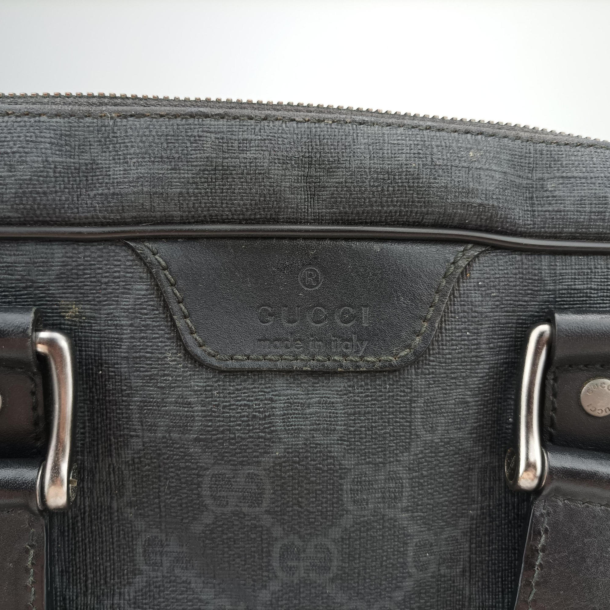 Vintage Gucci GG Plus GG Supreme Black PVC coated canvas 337081 handbag | stylenewstar
