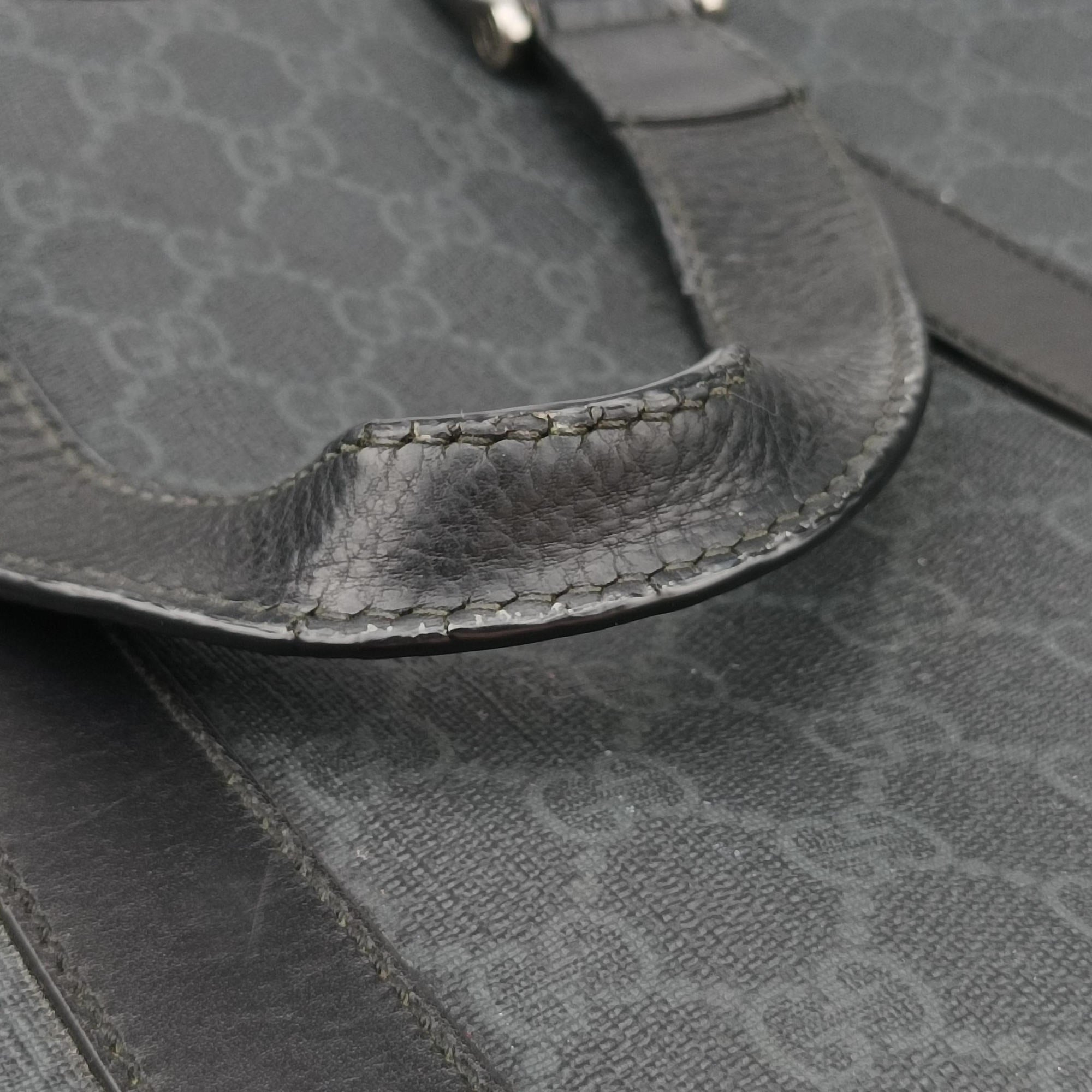 Vintage Gucci GG Plus GG Supreme Black PVC coated canvas 337081 handbag | stylenewstar