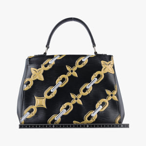 Pre-owned Louis Vuitton Chain Flower Cluny MM BLACK Epi M42488 shoulderbag | stylenewstar