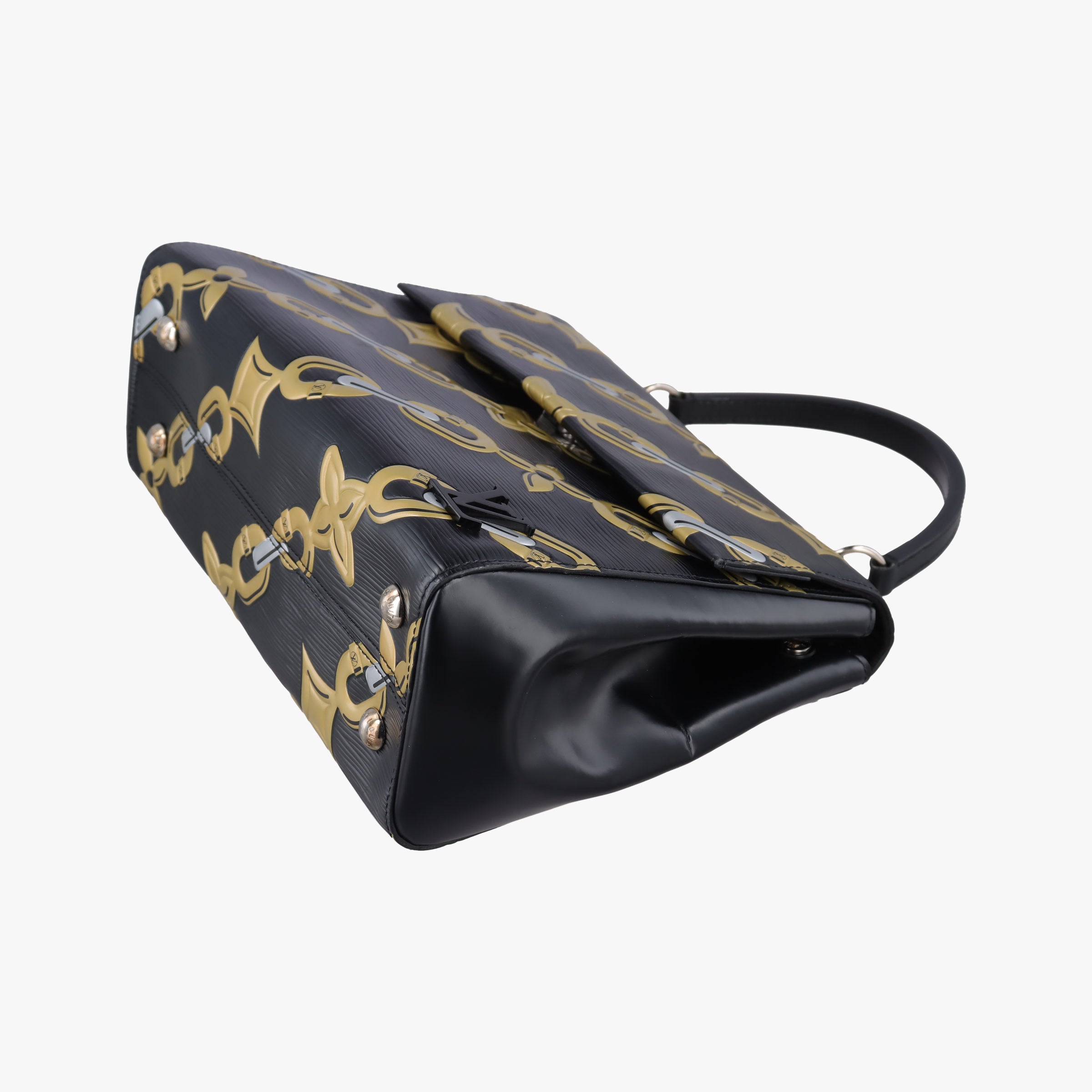 Pre-owned Louis Vuitton Chain Flower Cluny MM BLACK Epi M42488 shoulderbag | stylenewstar
