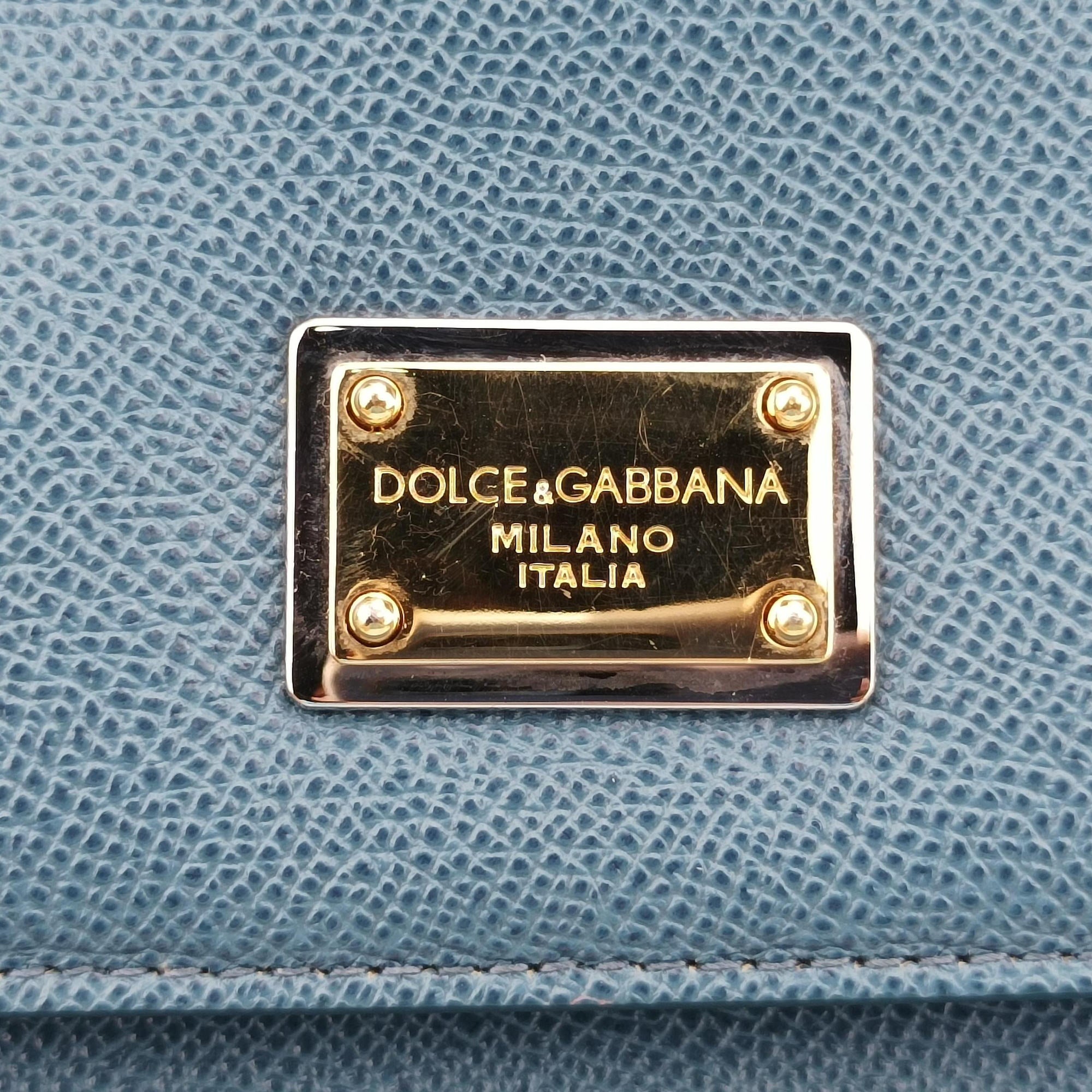 Pre-owned Dolce & Gabbana SICILY Blue Leather  shoulderbag | stylenewstar