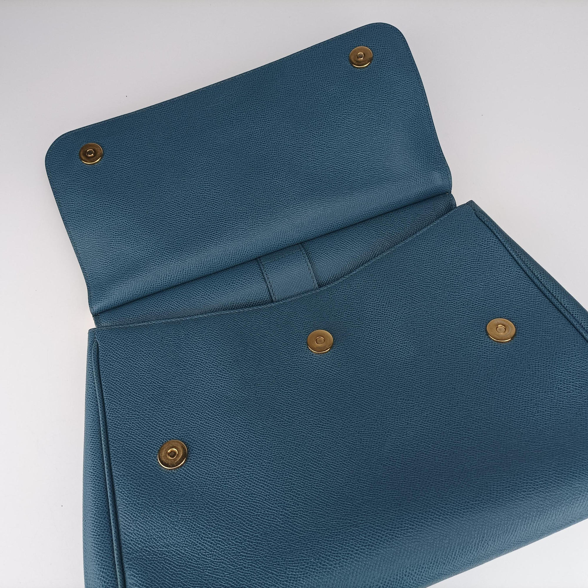 Pre-owned Dolce & Gabbana SICILY Blue Leather  shoulderbag | stylenewstar