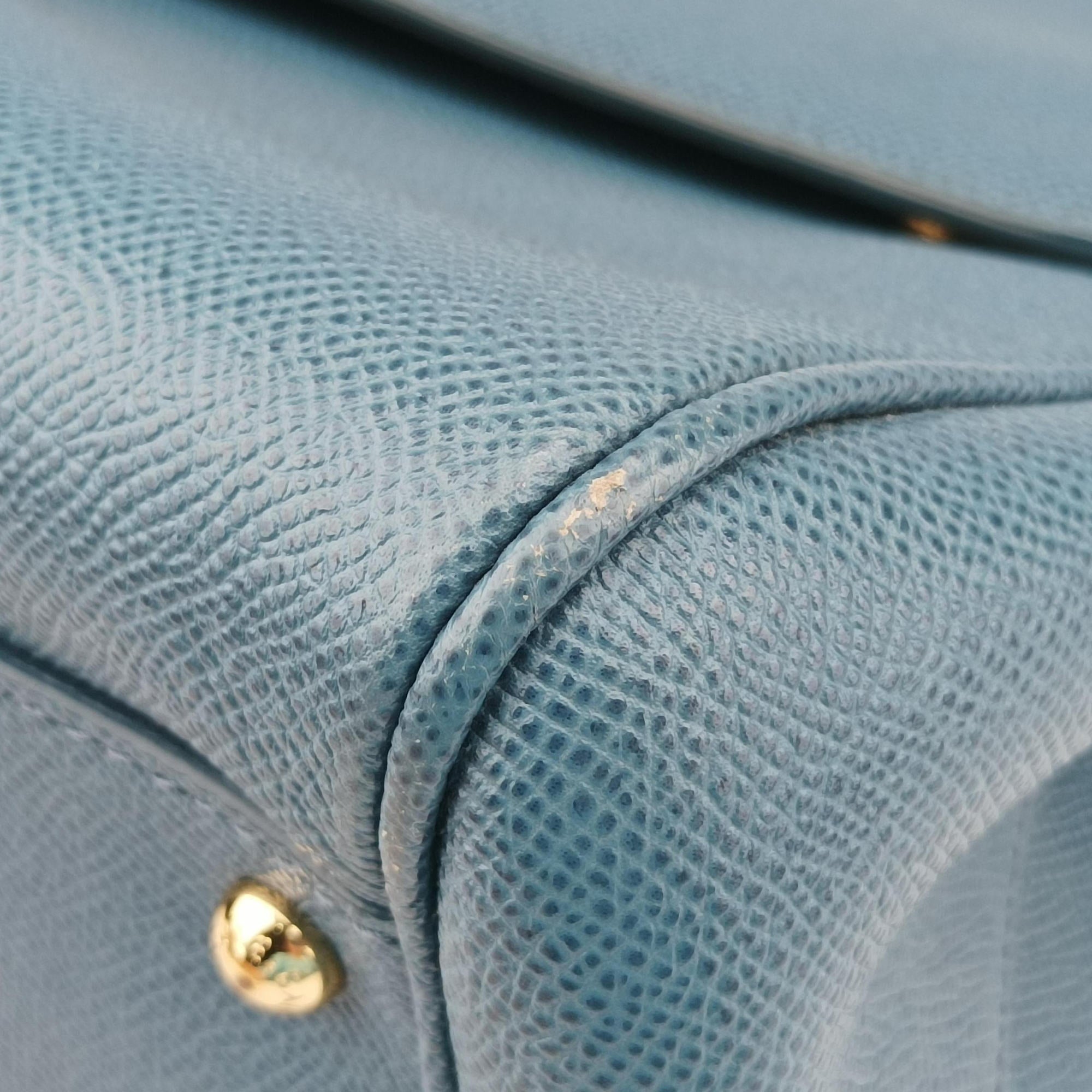 Pre-owned Dolce & Gabbana SICILY Blue Leather  shoulderbag | stylenewstar