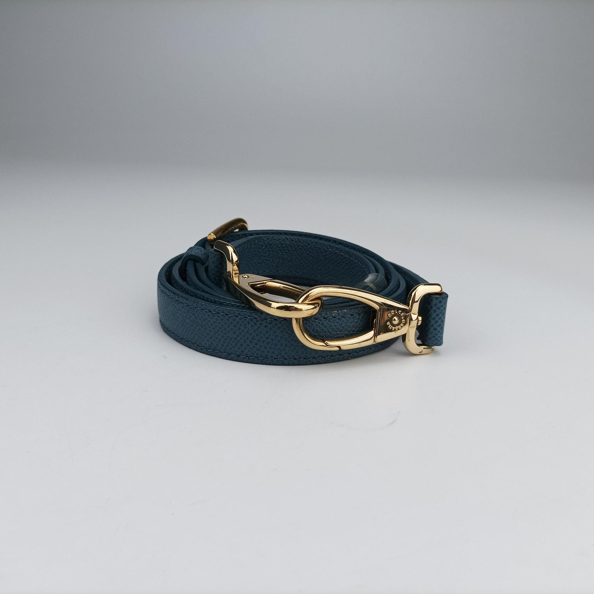 Pre-owned Dolce & Gabbana SICILY Blue Leather  shoulderbag | stylenewstar