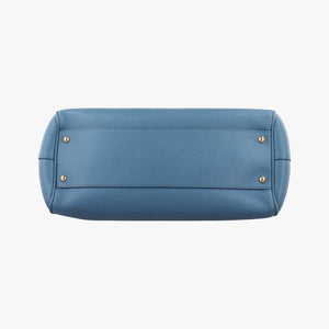 Pre-owned Dolce & Gabbana SICILY Blue Leather  shoulderbag | stylenewstar
