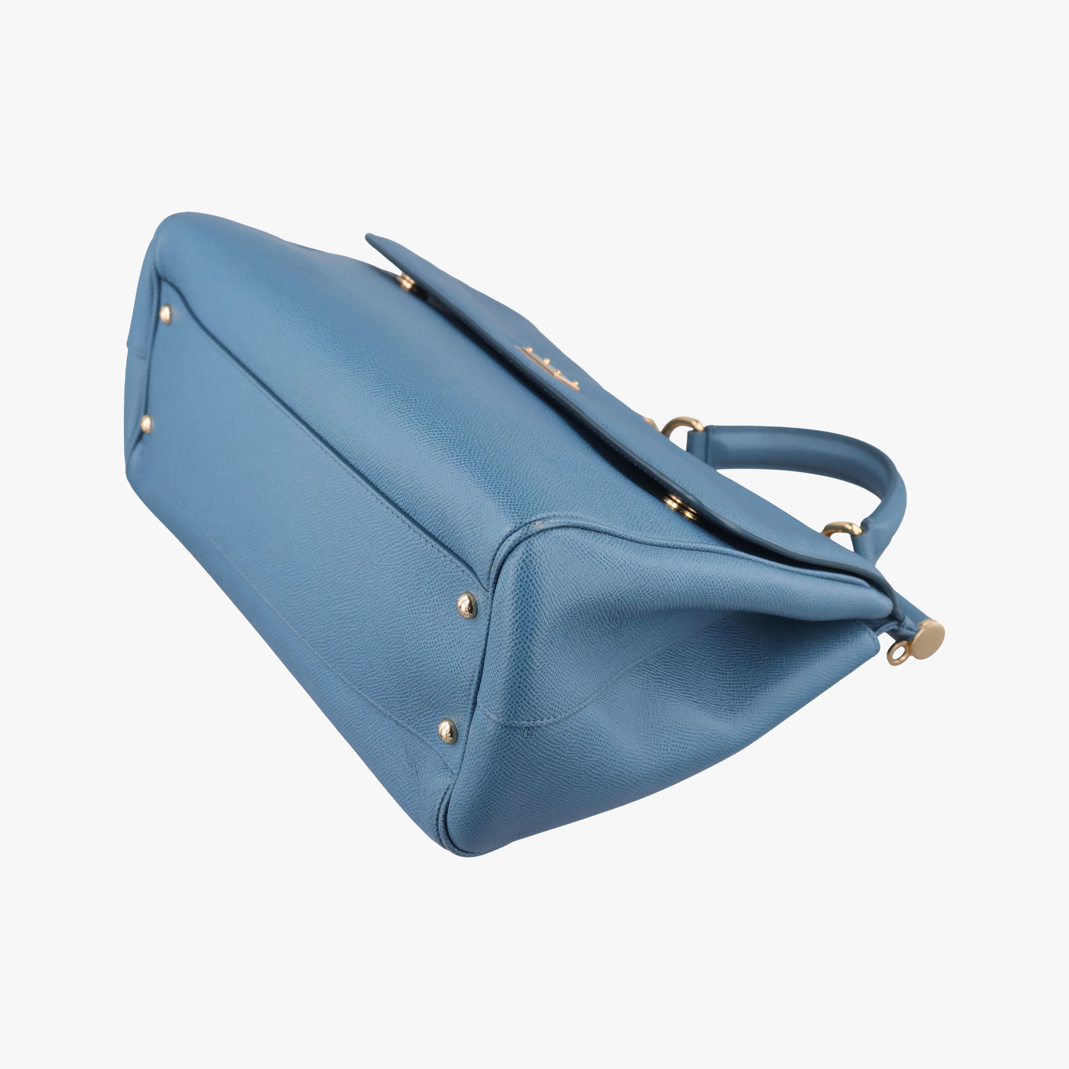 Pre-owned Dolce & Gabbana SICILY Blue Leather  shoulderbag | stylenewstar