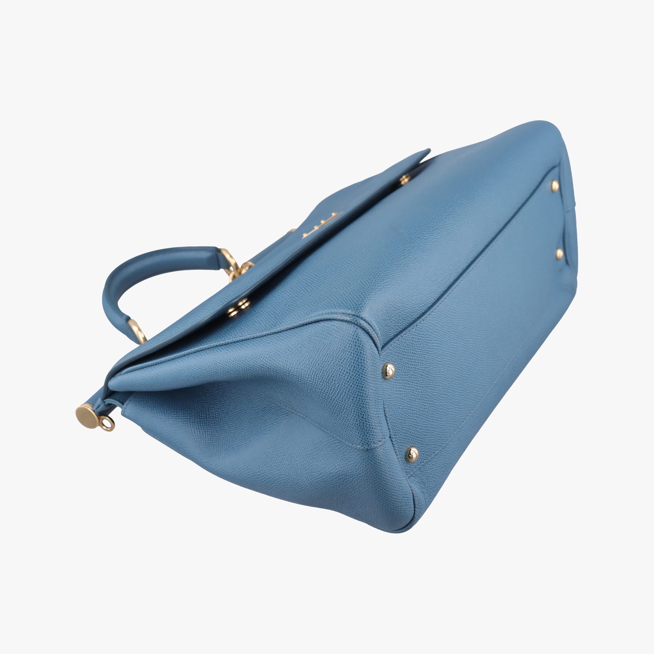 Pre-owned Dolce & Gabbana SICILY Blue Leather  shoulderbag | stylenewstar