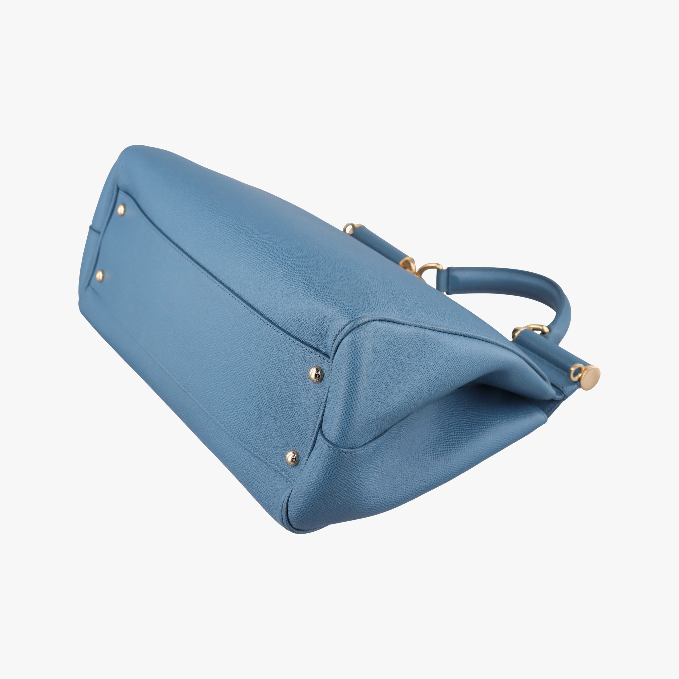 Pre-owned Dolce & Gabbana SICILY Blue Leather  shoulderbag | stylenewstar