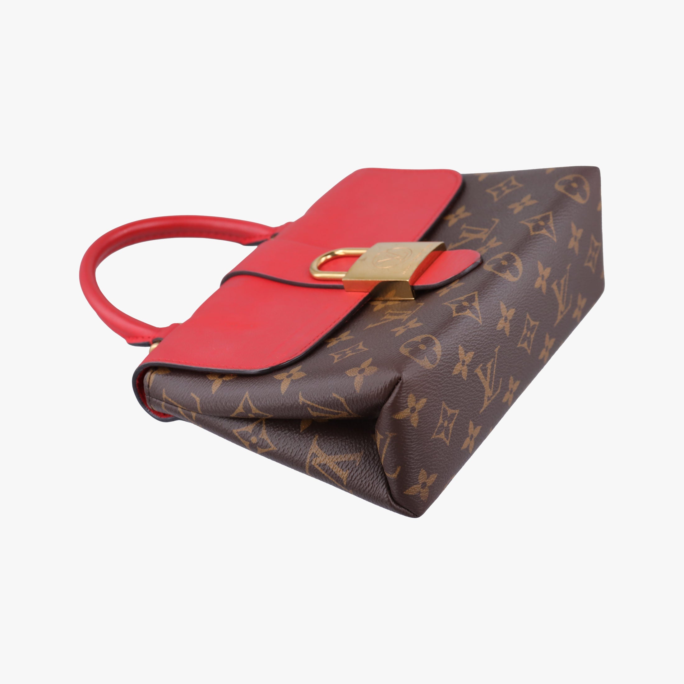 Pre-owned Louis Vuitton Locky BB Monogram/Brown×Coqulicot Monogram canvas×calf leather M44322 shoulderbag | stylenewstar