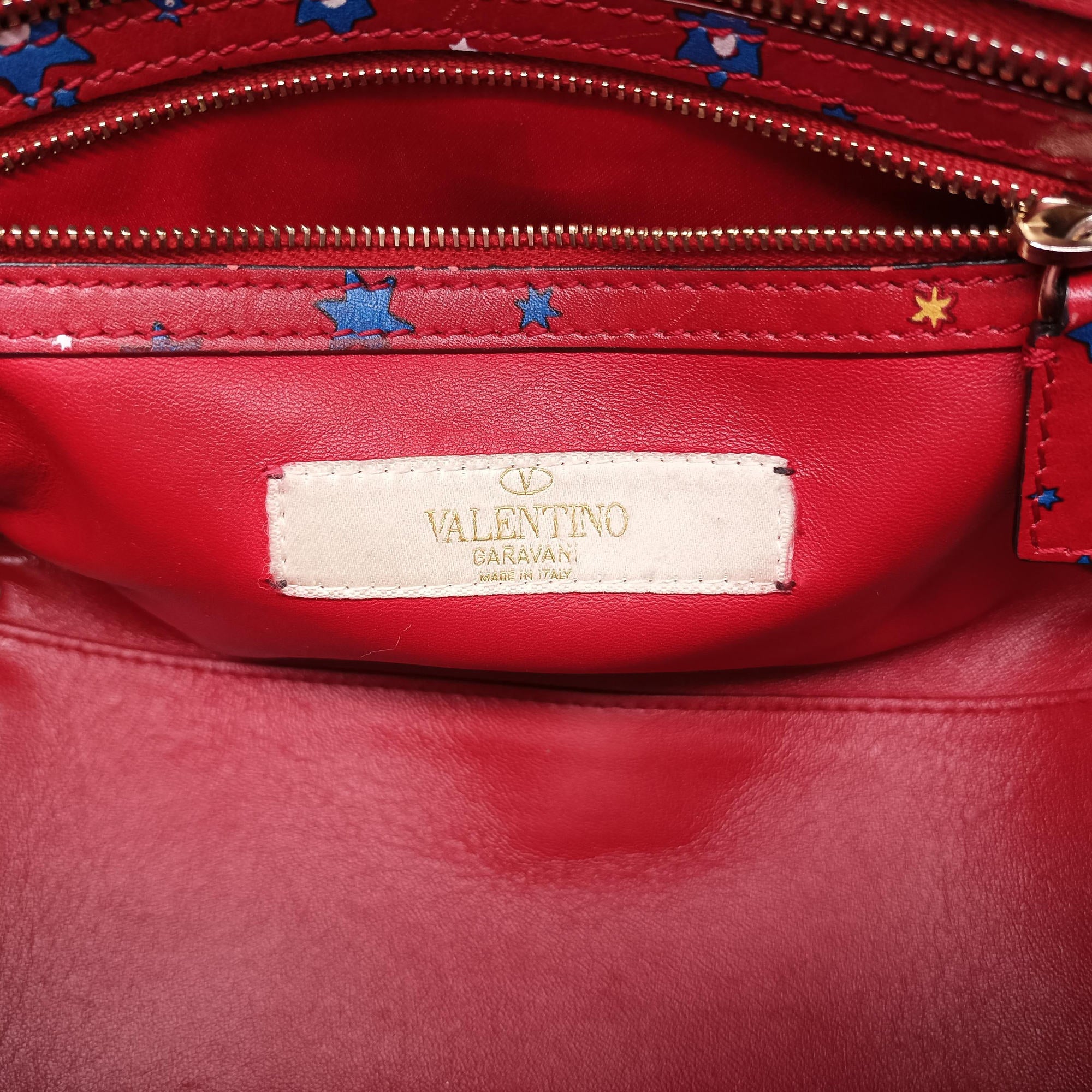 Vintage Valentino Rockstud Red Multi Calfskin  shoulderbag | stylenewstar
