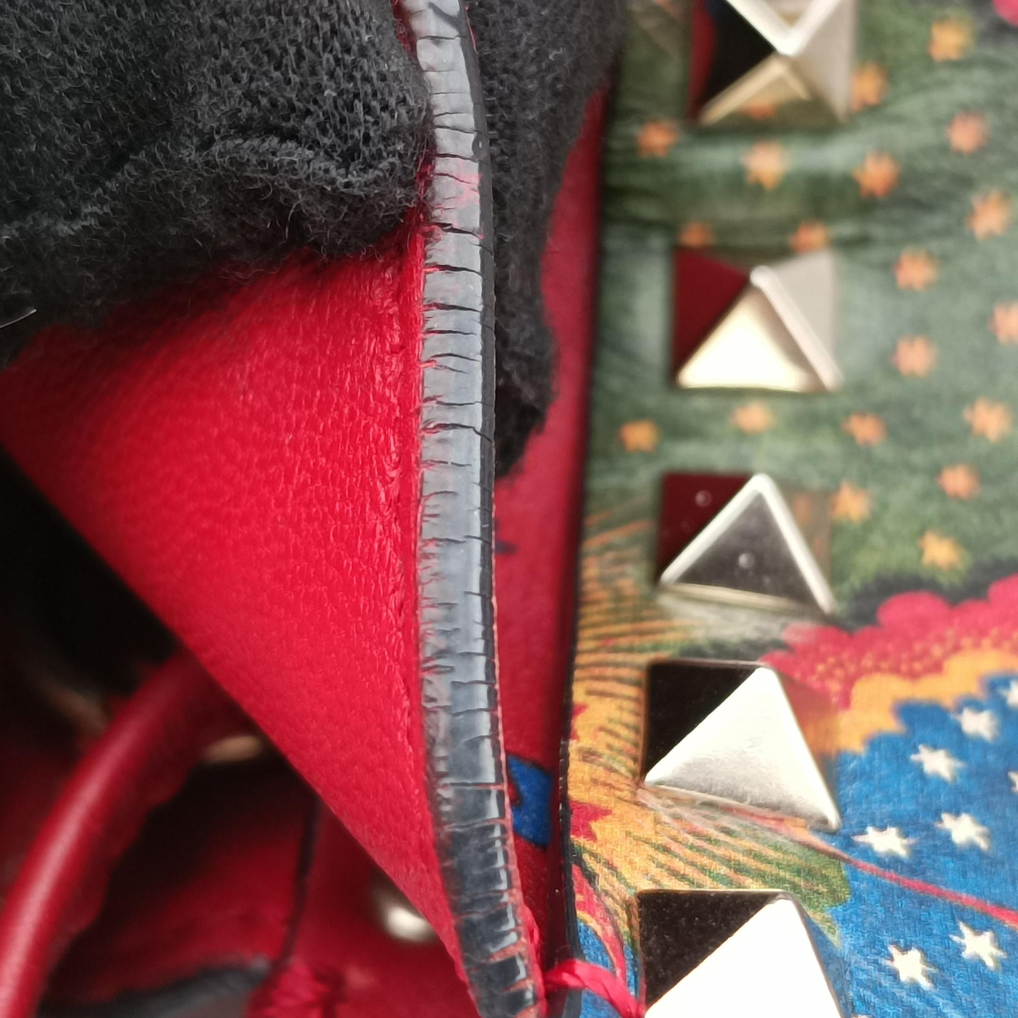 Vintage Valentino Rockstud Red Multi Calfskin  shoulderbag | stylenewstar