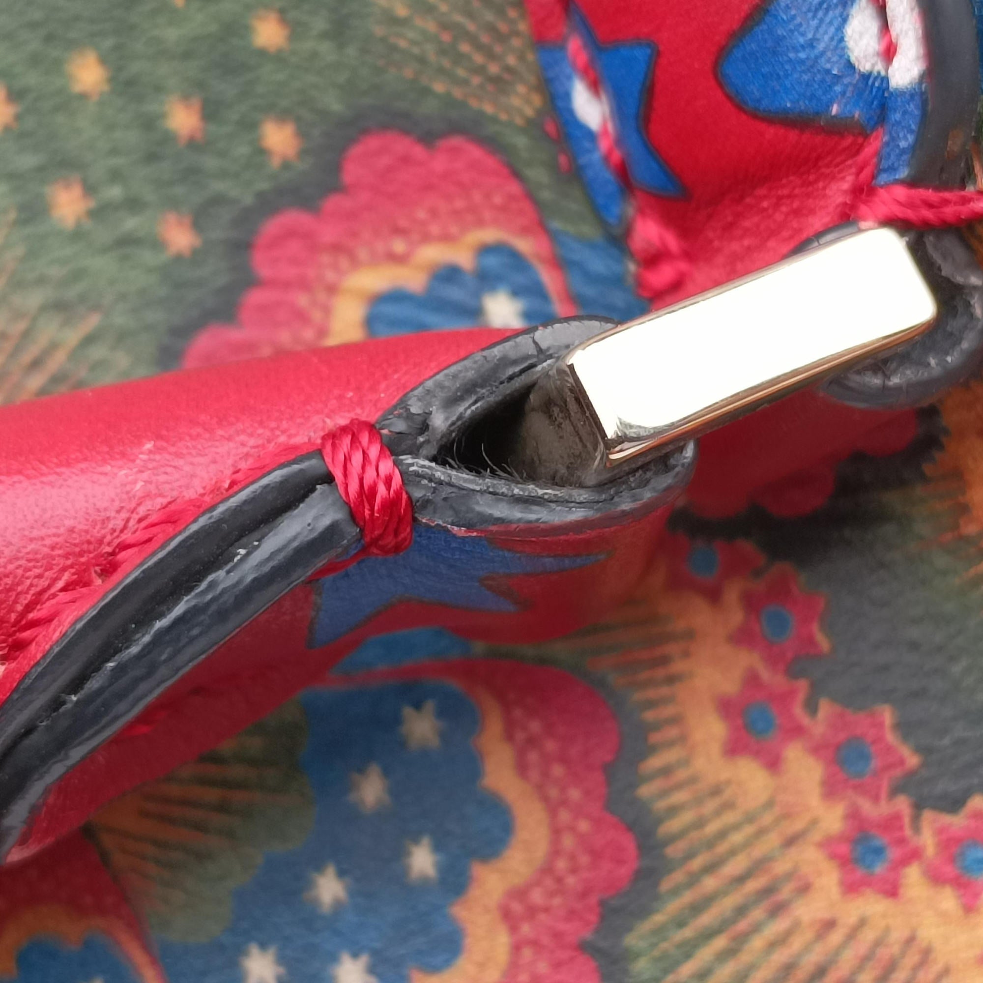 Vintage Valentino Rockstud Red Multi Calfskin  shoulderbag | stylenewstar