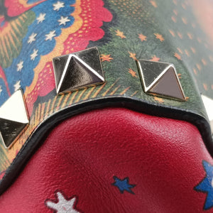 Vintage Valentino Rockstud Red Multi Calfskin  shoulderbag | stylenewstar