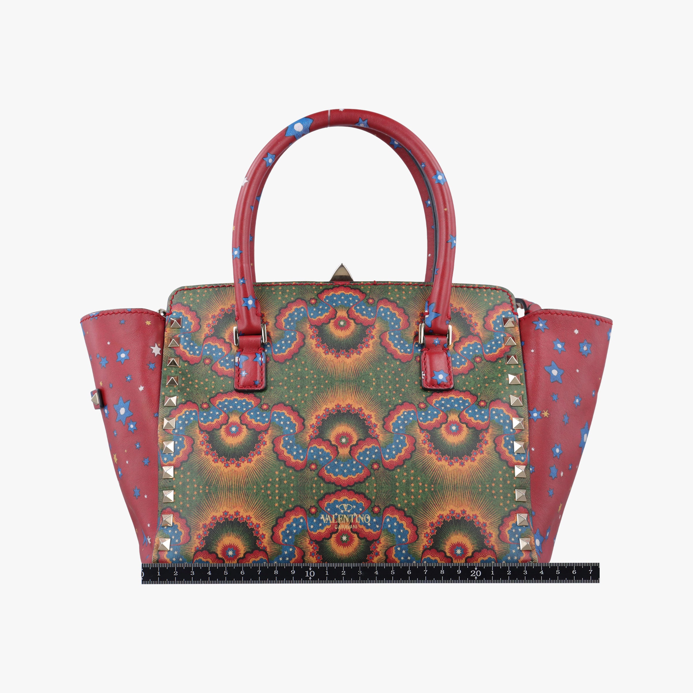 Vintage Valentino Rockstud Red Multi Calfskin  shoulderbag | stylenewstar