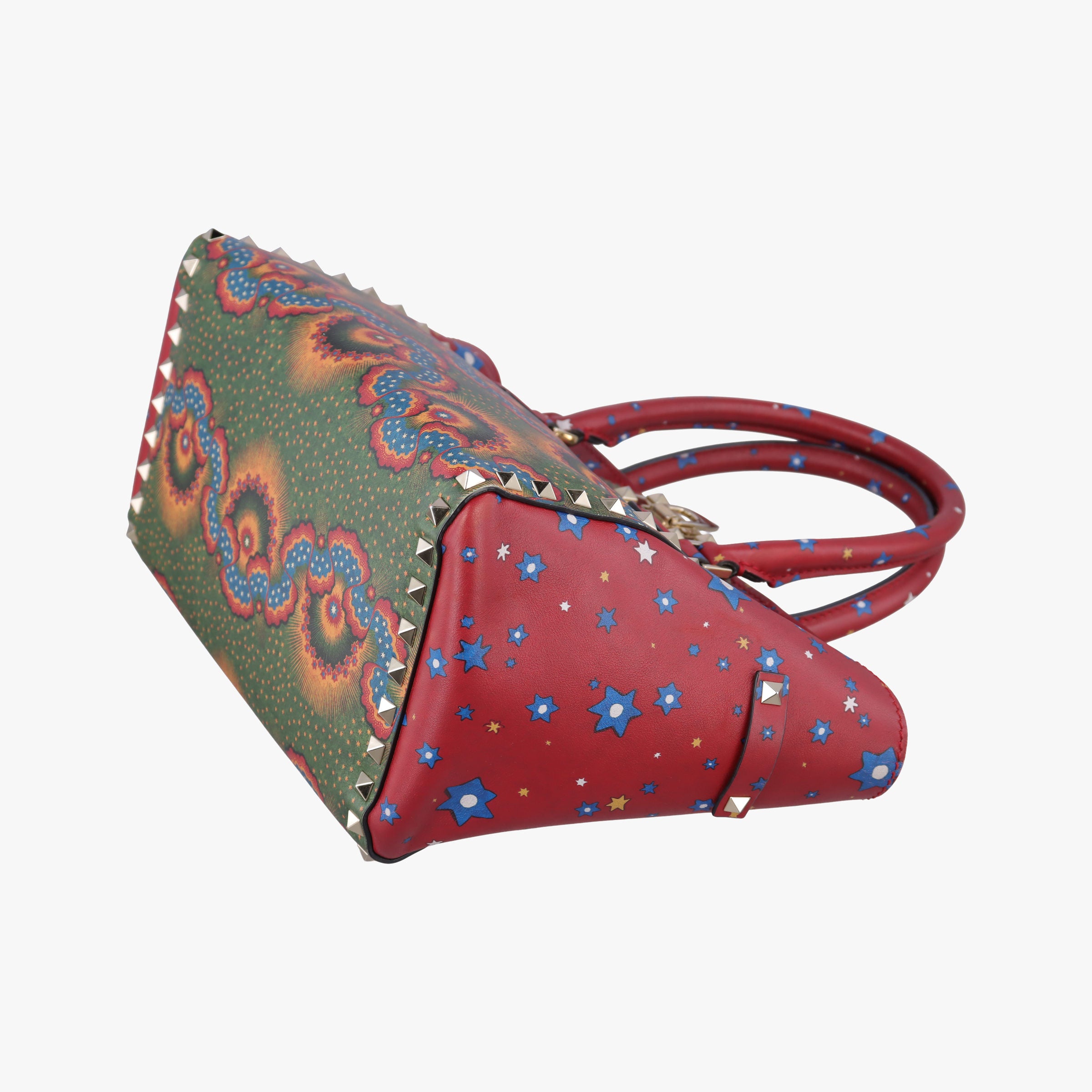 Vintage Valentino Rockstud Red Multi Calfskin  shoulderbag | stylenewstar