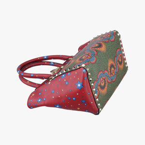 Vintage Valentino Rockstud Red Multi Calfskin  shoulderbag | stylenewstar