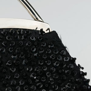 Pre-owned Gucci Beaded Satin Evening Black Sequins 005 47 handbag | stylenewstar