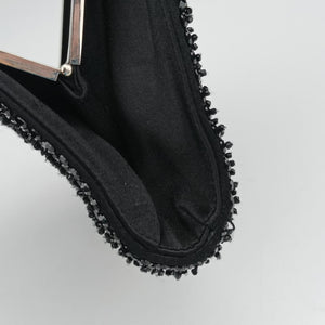 Pre-owned Gucci Beaded Satin Evening Black Sequins 005 47 handbag | stylenewstar