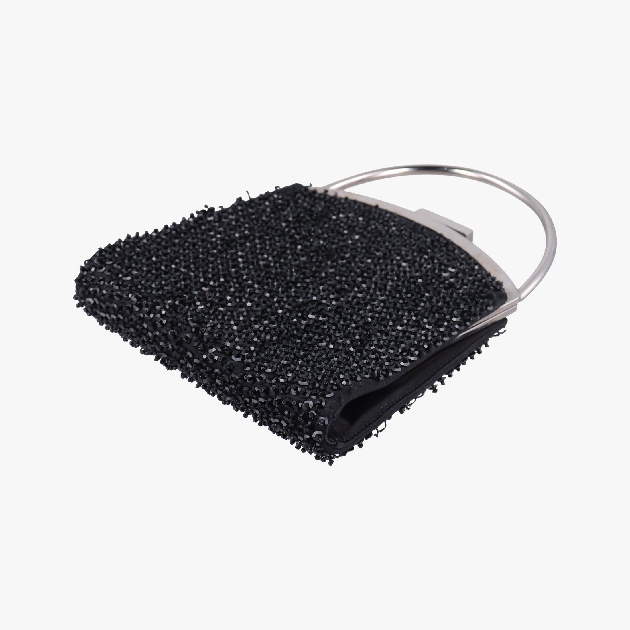 Pre-owned Gucci Beaded Satin Evening Black Sequins 005 47 handbag | stylenewstar