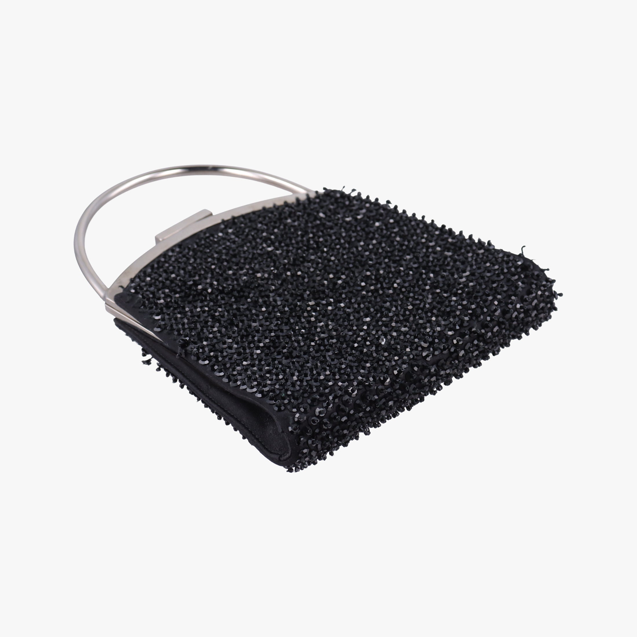 Pre-owned Gucci Beaded Satin Evening Black Sequins 005 47 handbag | stylenewstar
