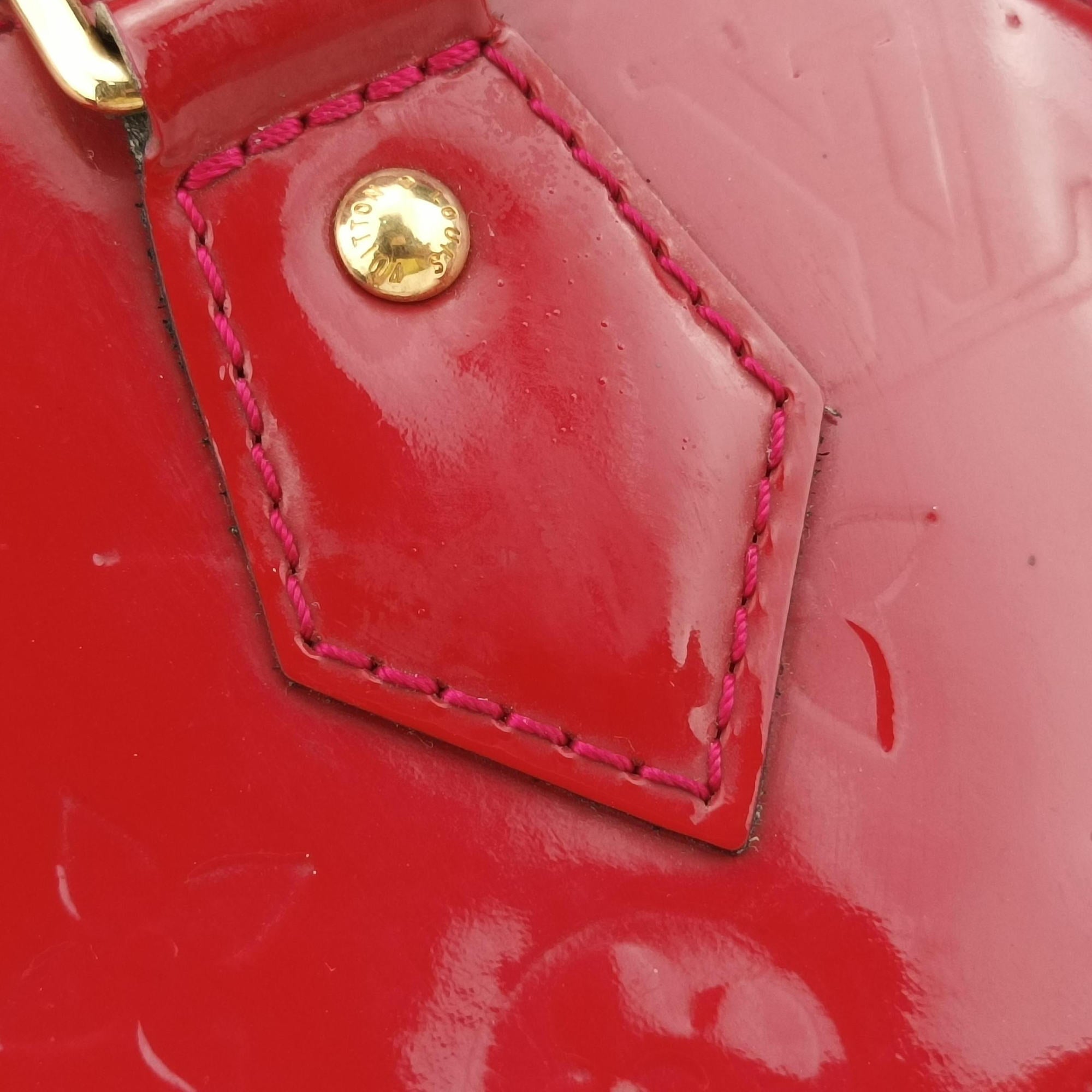 Pre-owned Louis Vuitton Alma BB pomme d'amour Vernis M91606 shoulderbag | stylenewstar