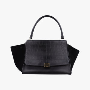 Vintage Celine Trapeze Black Suede×leather  handbag | stylenewstar