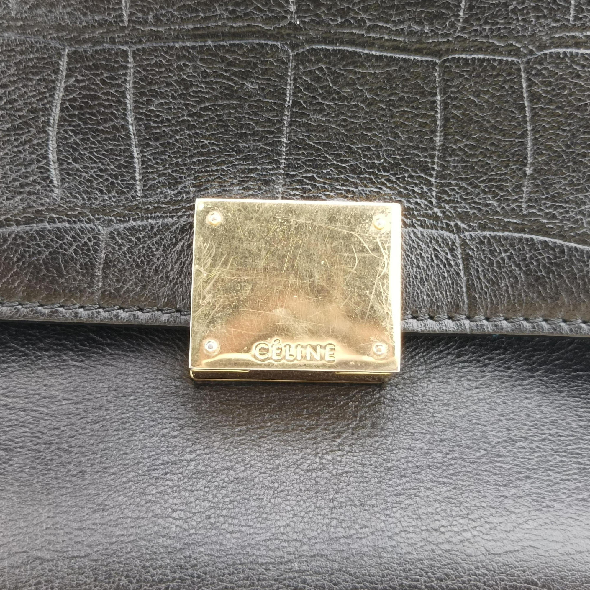 Vintage Celine Trapeze Black Suede×leather  handbag | stylenewstar