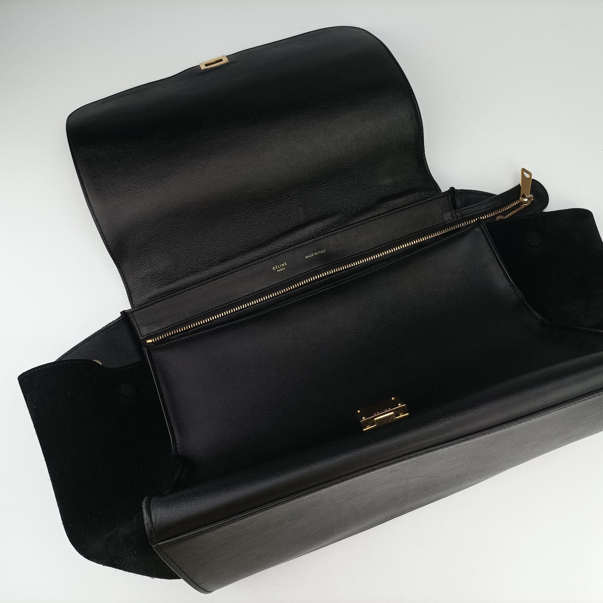 Vintage Celine Trapeze Black Suede×leather  handbag | stylenewstar