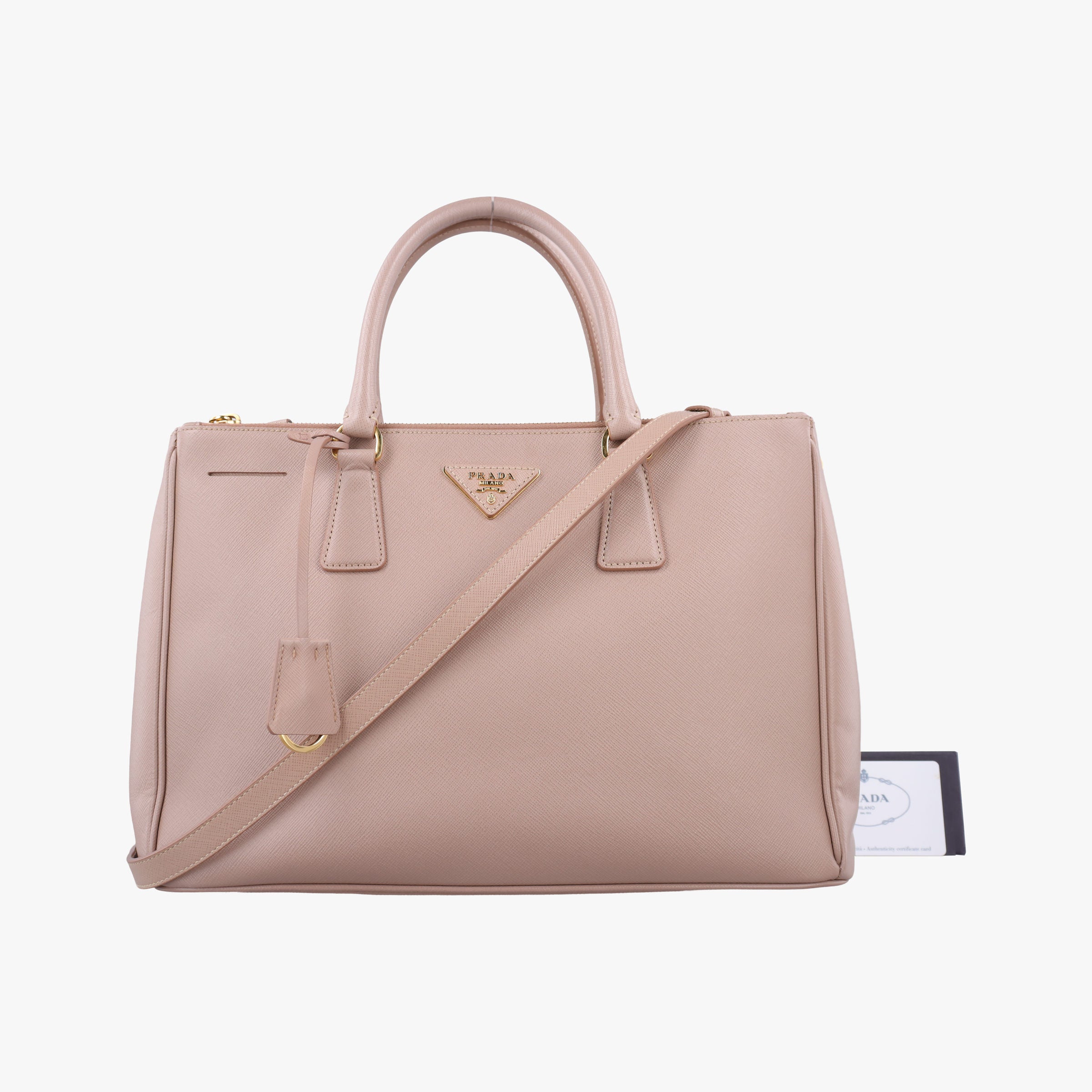Pre-owned Prada Galleria Pink SAFFIANO Leather BN1801 shoulderbag | stylenewstar