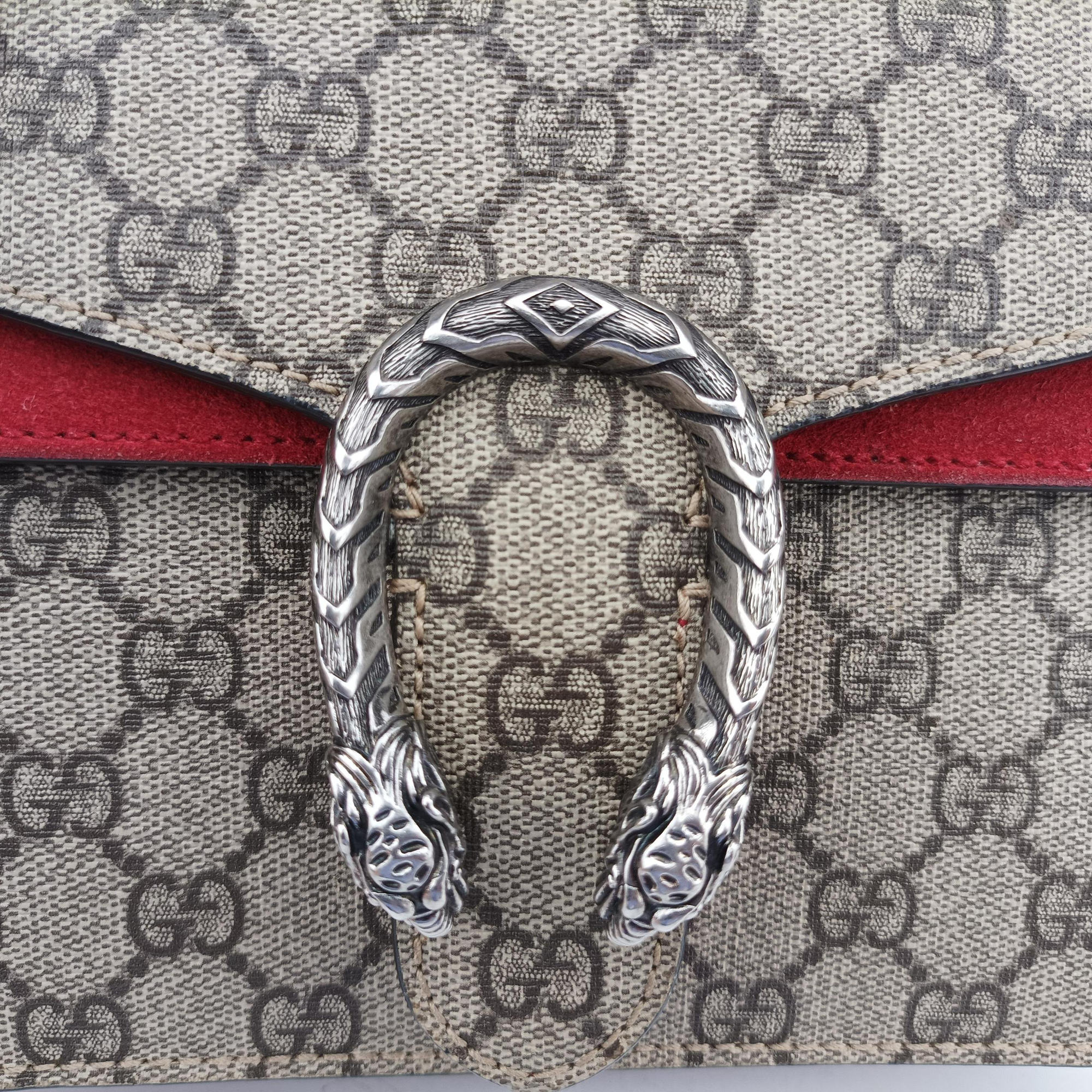 Vintage Gucci Dionysus beige×red PVC coated canvas × suede 421970 shoulderbag | stylenewstar
