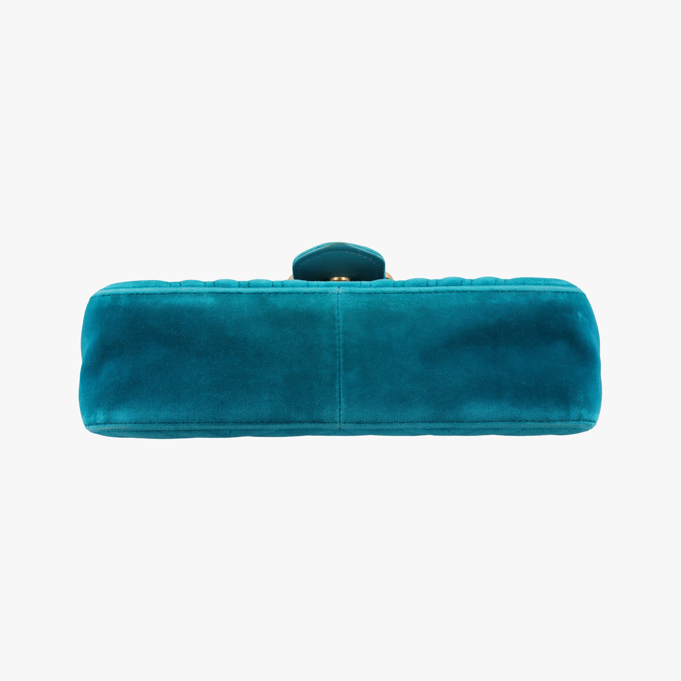 Pre-owned Gucci GG Marmont Blue velour 443497 shoulderbag | stylenewstar