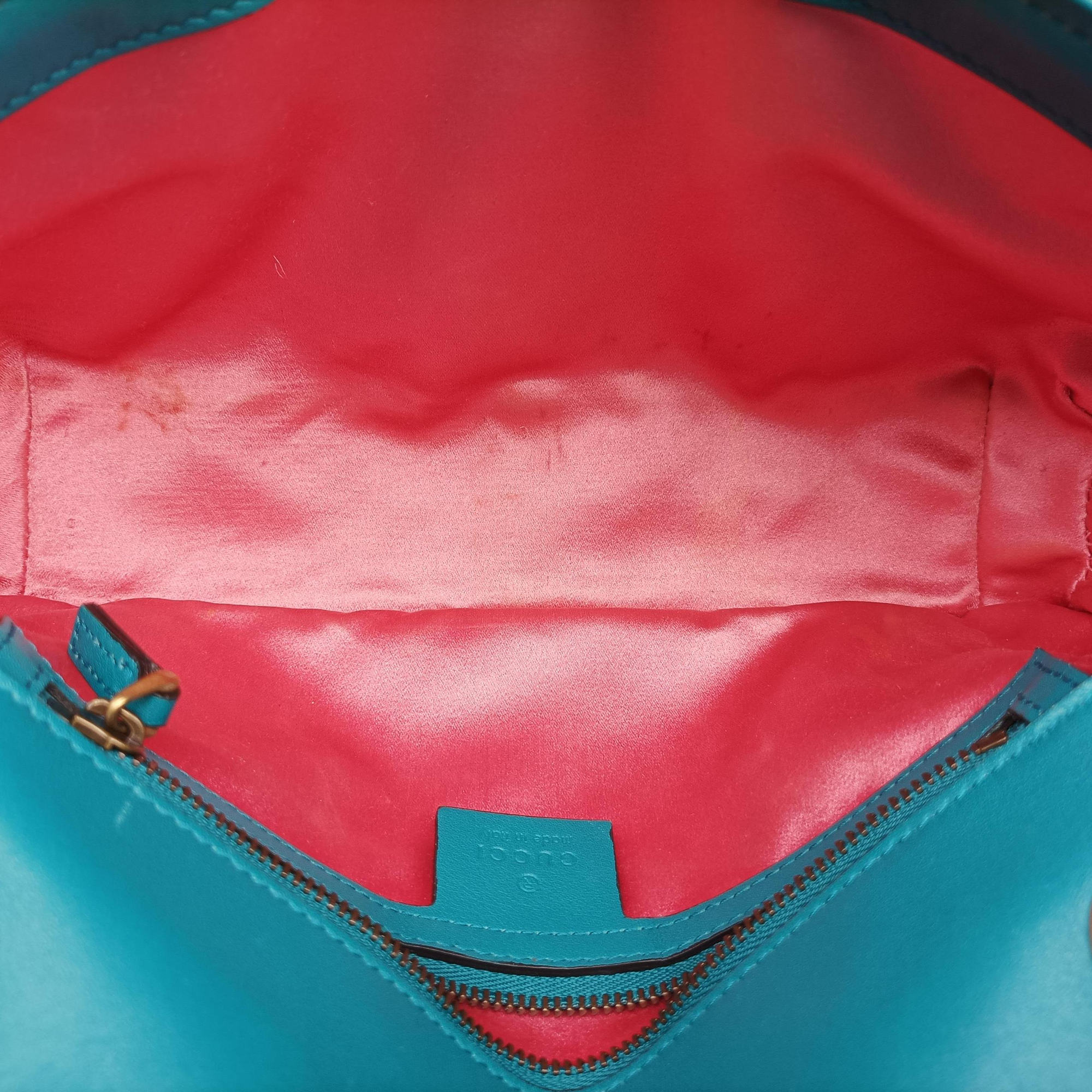Pre-owned Gucci GG Marmont Blue velour 443497 shoulderbag | stylenewstar