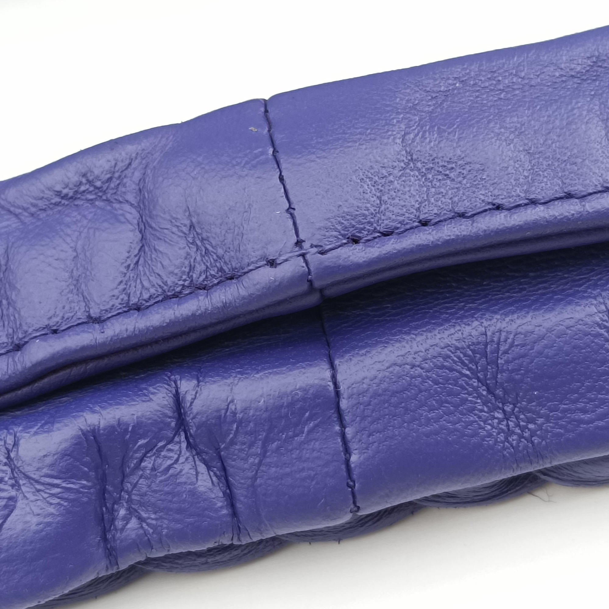 Pre-owned Bottega Veneta Intrecciato Purple lambskin  handbag | stylenewstar