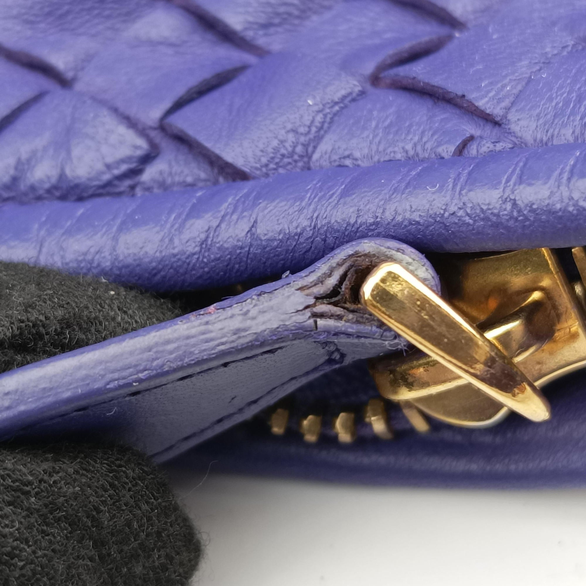 Pre-owned Bottega Veneta Intrecciato Purple lambskin  handbag | stylenewstar