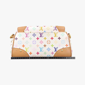 Pre-owned Louis Vuitton BEVERLY MM White Monogram Multicolor M40203 handbag | stylenewstar