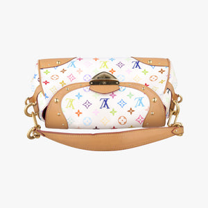 Pre-owned Louis Vuitton BEVERLY MM White Monogram Multicolor M40203 handbag | stylenewstar