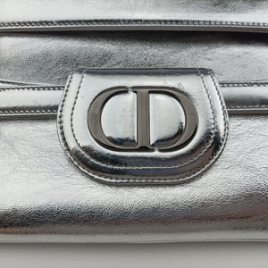 Pre-owned Christian Dior Dior double Medium Silver Leather  shoulderbag | stylenewstar