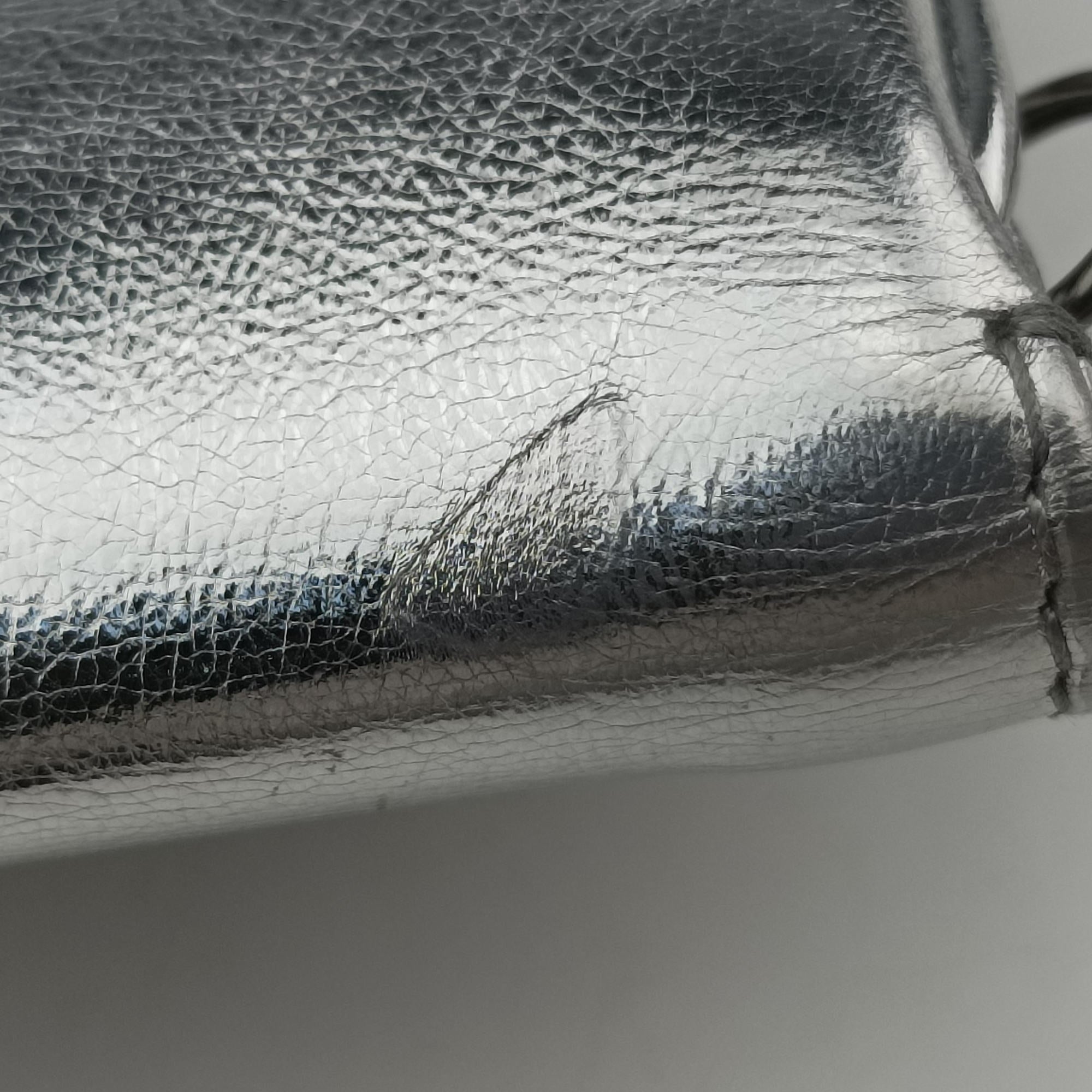 Pre-owned Christian Dior Dior double Medium Silver Leather  shoulderbag | stylenewstar