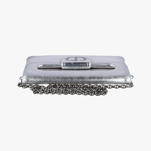 Pre-owned Christian Dior Dior double Medium Silver Leather  shoulderbag | stylenewstar