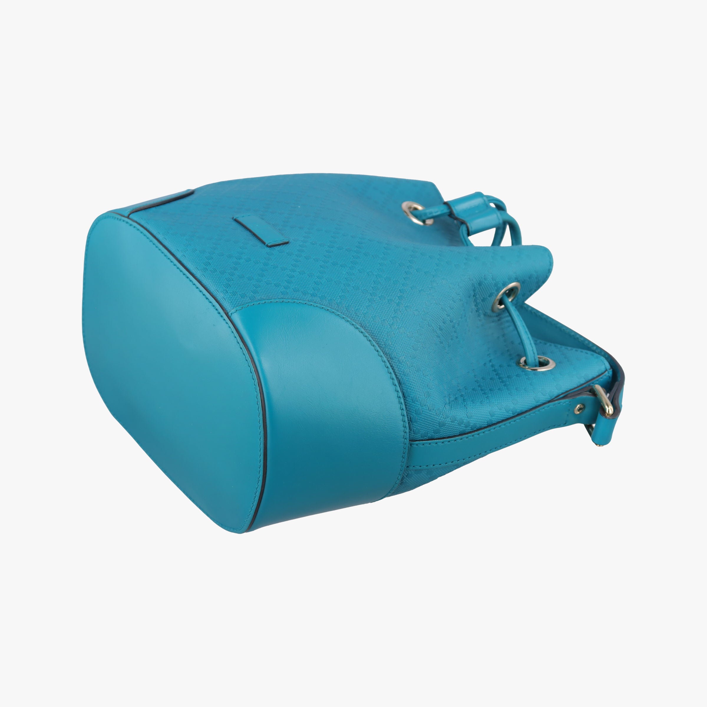 Pre-owned Gucci Bright Diamante Bucket Blue Leather 354229 shoulderbag | stylenewstar