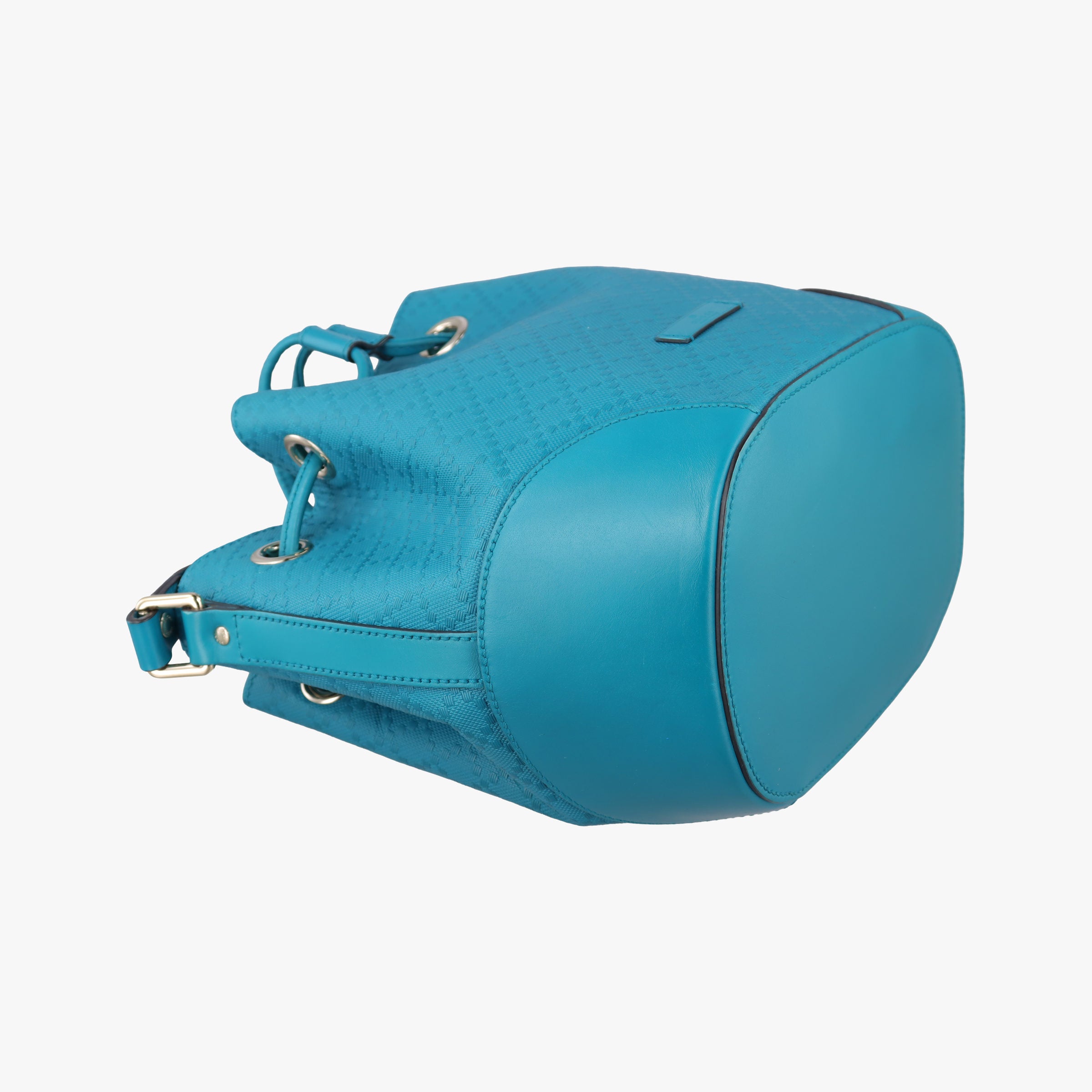 Pre-owned Gucci Bright Diamante Bucket Blue Leather 354229 shoulderbag | stylenewstar