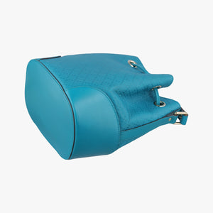 Pre-owned Gucci Bright Diamante Bucket Blue Leather 354229 shoulderbag | stylenewstar