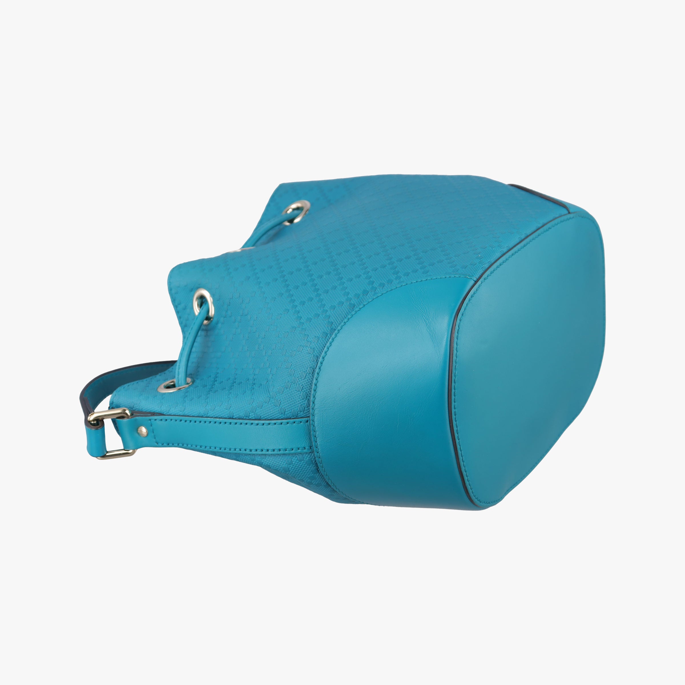 Pre-owned Gucci Bright Diamante Bucket Blue Leather 354229 shoulderbag | stylenewstar