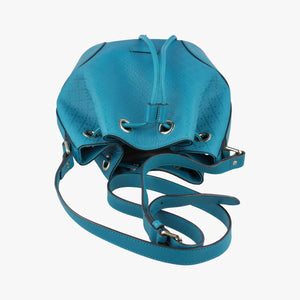 Pre-owned Gucci Bright Diamante Bucket Blue Leather 354229 shoulderbag | stylenewstar