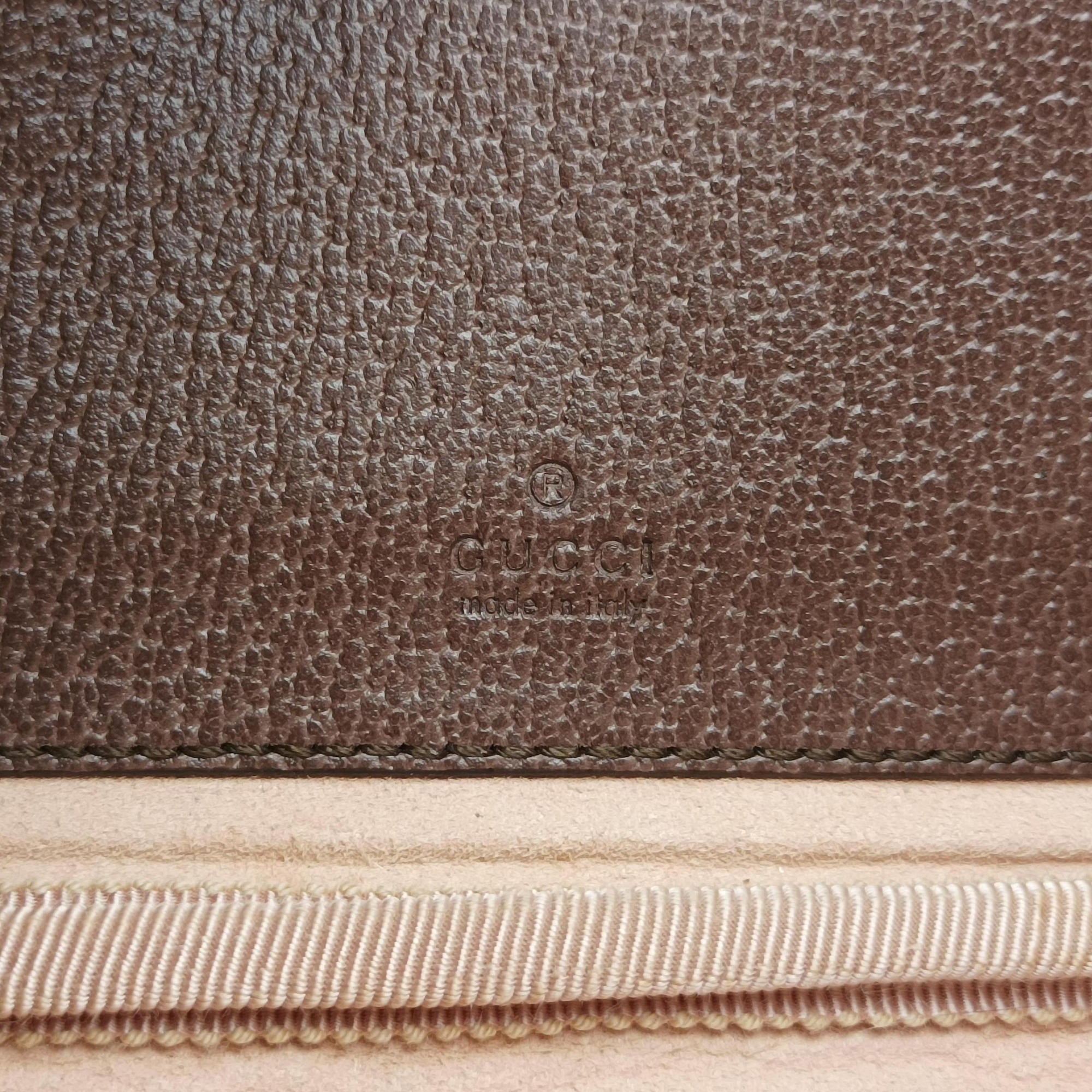 Pre-owned Gucci Ophidia Beige×red×green PVC coated canvas×Leather 598664 shoulderbag | stylenewstar